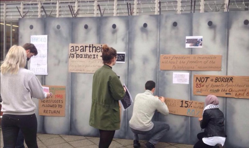 Students at the University of Cambridge and five other campuses erected mock apartheid walls during Israeli Apartheid Week.