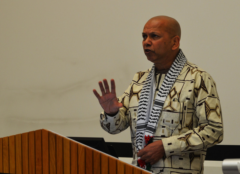 South African anti-apartheid activist and academic Farid Esack spokes to more than 170 at an Israeli Apartheid Week event at the University of Sussex. Photo credit Tamara Lasheras