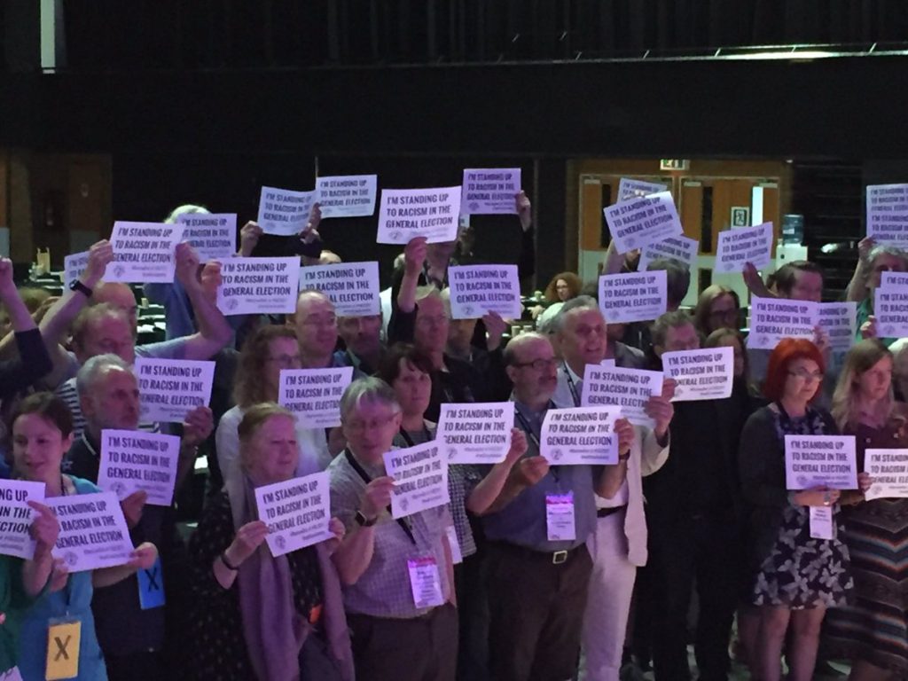 UCU Congress delegates standing up to racism