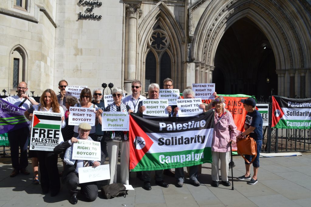 PSC supporters outside High Court demand judge Judge rules pensions regulations illegal