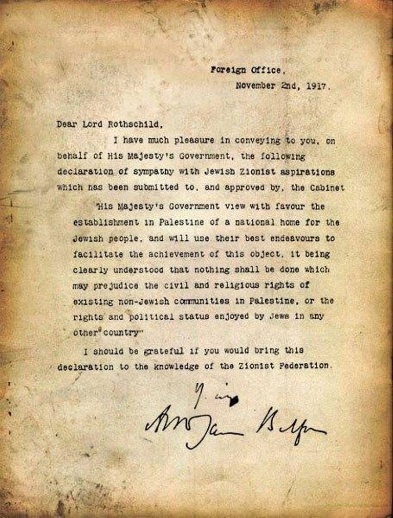 The Balfour Declaration